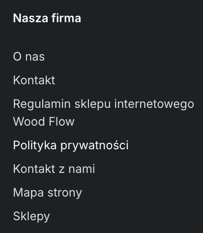 Stopka FO z linkami CMS