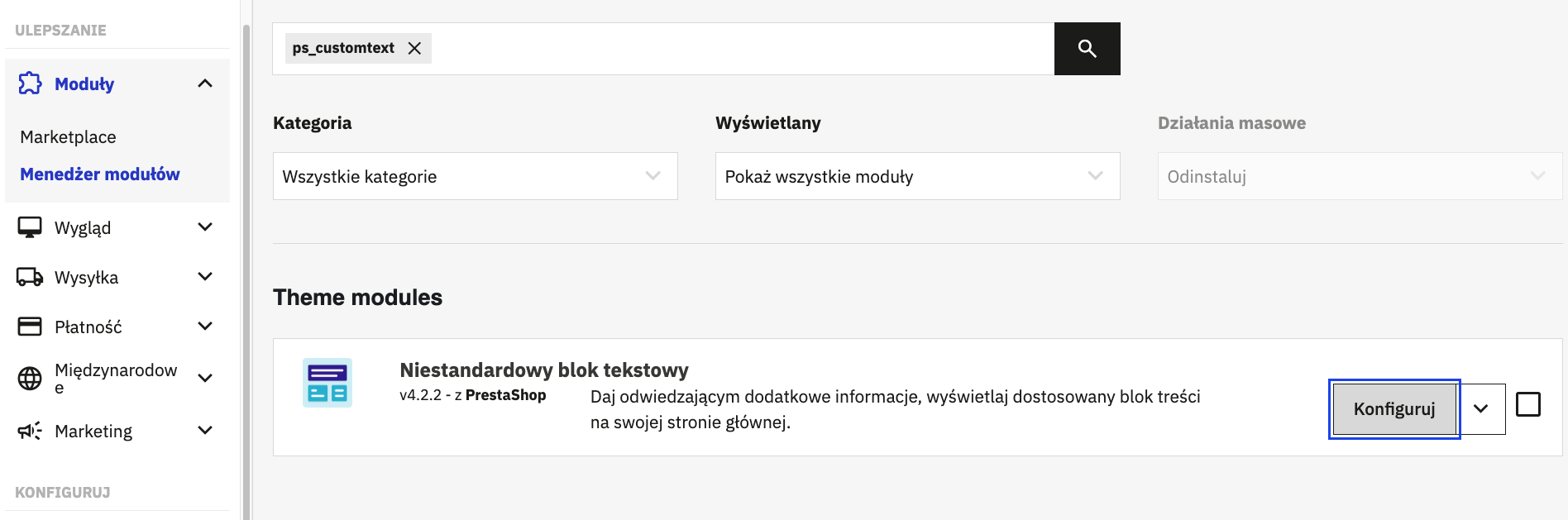 Moduł Blok HTML