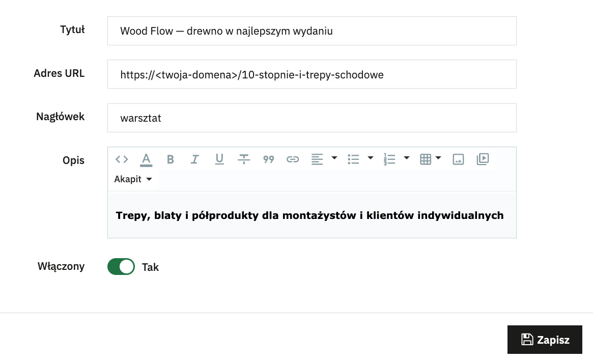 Slider - URL pełny